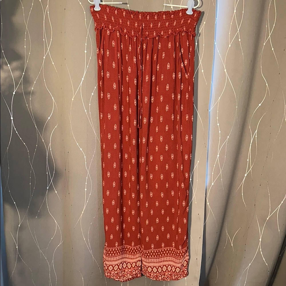 Kingston Red Patterned Boot Cut Pants - image 1